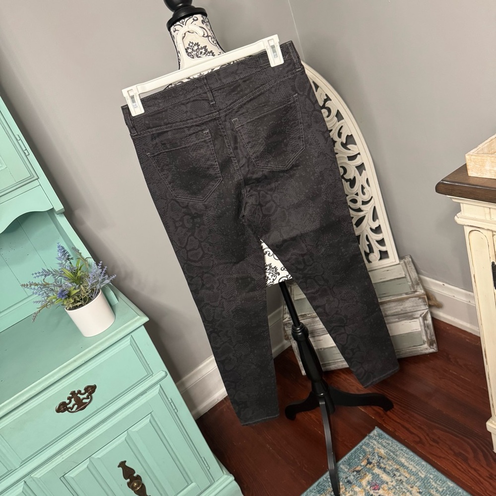 Nicole Miller Soho High Rise Skinny Snakeskin Jean Size 8 Boho Concert Festival - Picture 4 of 9